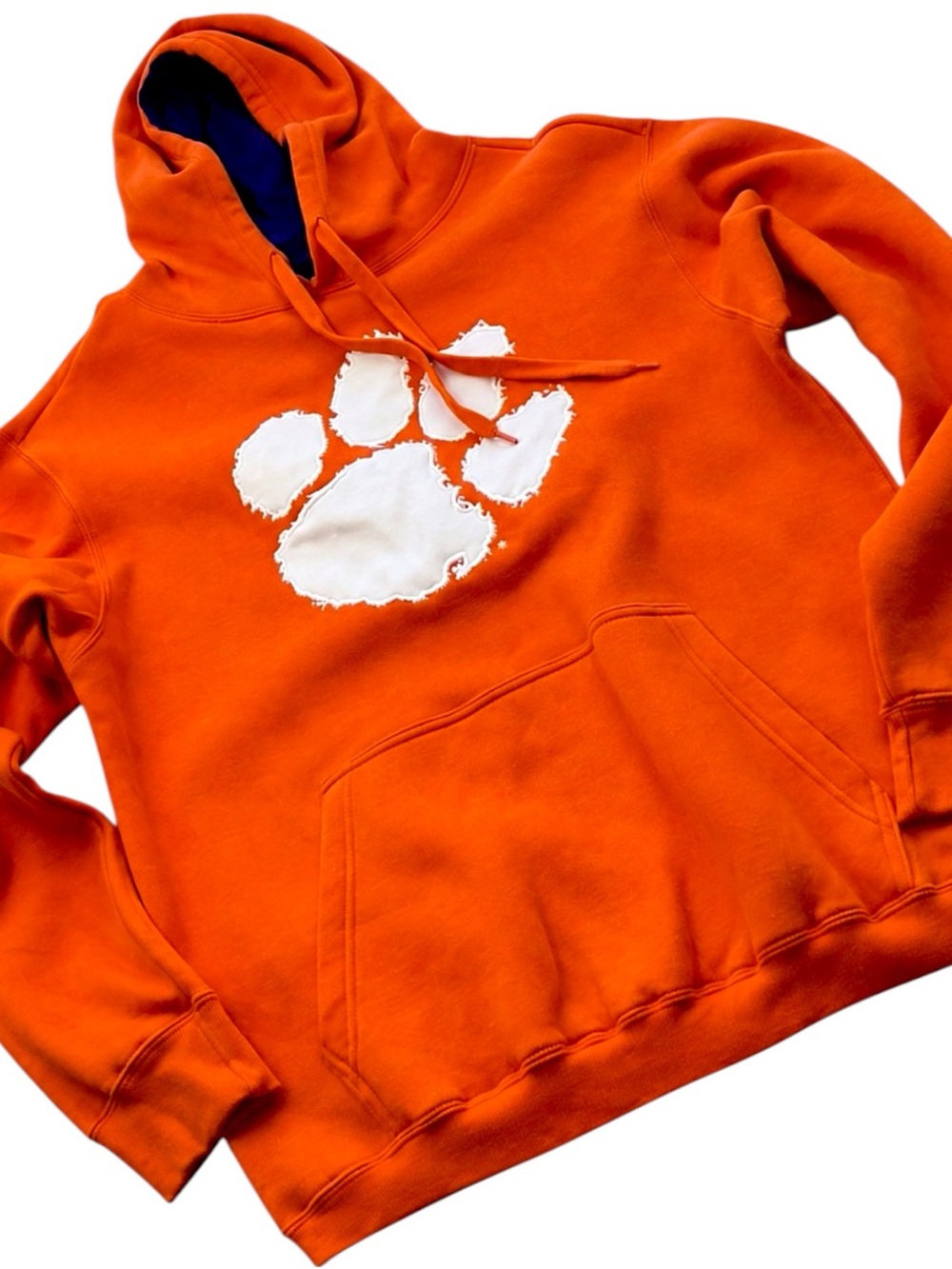 Clemson Tigers Hoodie Mens Small Orange NCAA Football Paw Pullover E5 Sweatshirt